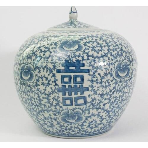 Porcelain Jingdezhen Porcelain Imitation Yuan Blue And White Pot Porcelain Lotus Happy Home ceramic Ginger jar vase