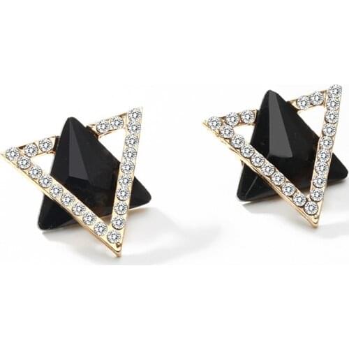 Geometric Black Crystal Statement Jewelry Hollow Earrings Women Bijoux Brincos Bohemian Boho Lady Gift Earrings