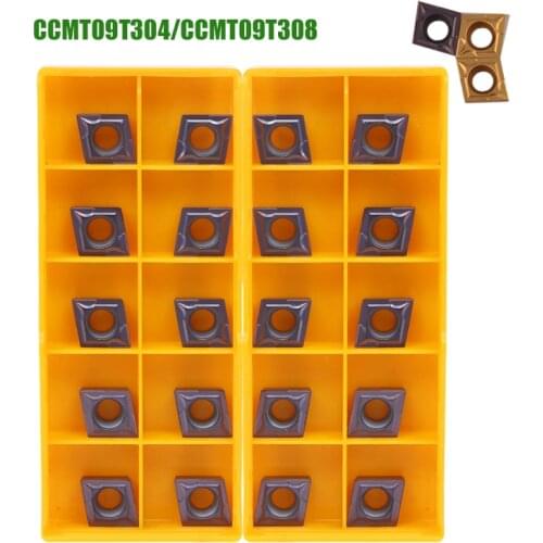 10pcs Carbide Insert CCMT09T304 CCMT09T308 VP15TF UE6020 US735 Lathe External Turning Tools CNC CCMT Blade Machine Cutting Tool