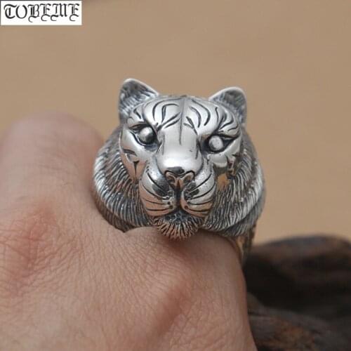 Power Tiger Ring 100% 925 Silver Good Luck Man Ring 100% Sterling Silver Fengshui Tiger Ring Thai 925 Silver Ring