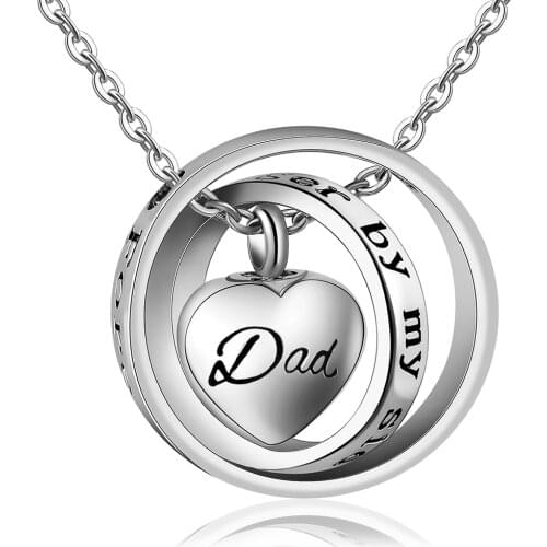 Stainless Steel Cremation Jewelry No Longer by My Side, Forever in My Heart Carved Locket Memorial Necklace Keepsake Urn Pendant