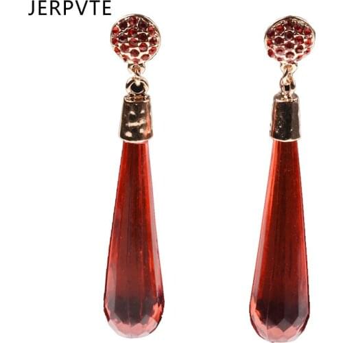 JERPVTE Fashion Bijoux Long Water Drop Pendant Earrings Gorgeous Ladies Gifts Charm Cute Jewelry Drop Earrings 4 colors