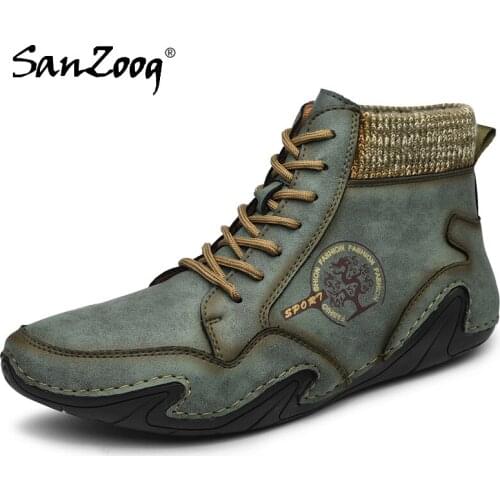 2020 Trend Microfiber Leather Short Plush Ankle Winter Boots For Men Botas Hombre Botines Dropshipping Size 38~48