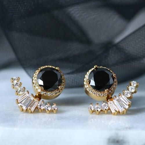 2021 New Fashion Shiny Crystal Drop Earrings Jewelry Sweet Senior Geometric Circular Elegant Trend Temperament Women Earrings