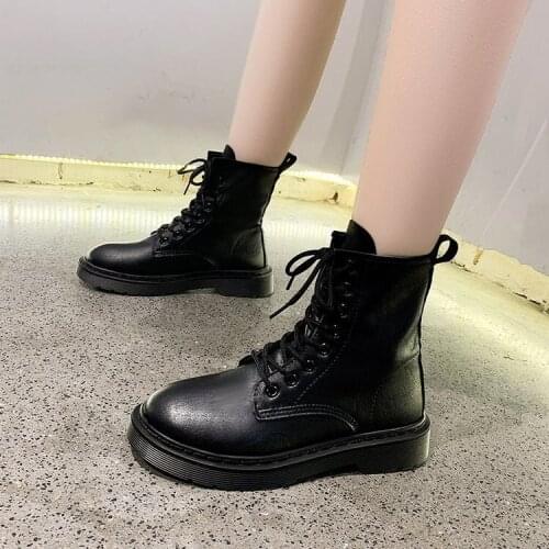 2021 NEW Women Low Heel Socks Boots British Style Breathable Lace Up Ankle Boots for Women 35-40
