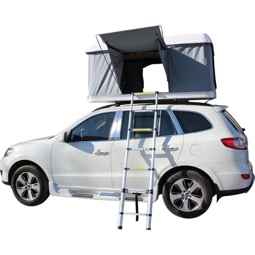 People Car Roof top Tent Hard Shell Automotive Hydraulic Rooftop Tent, with Aluminum Alloy Folding Ladder