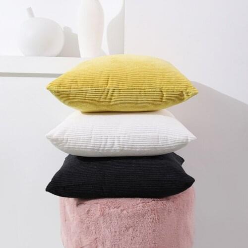 Thick solid 3D stripe sofa cushion cover 45CM corduroy decotative pillow cover bed seat office bar pillowcase warm cushion cover
