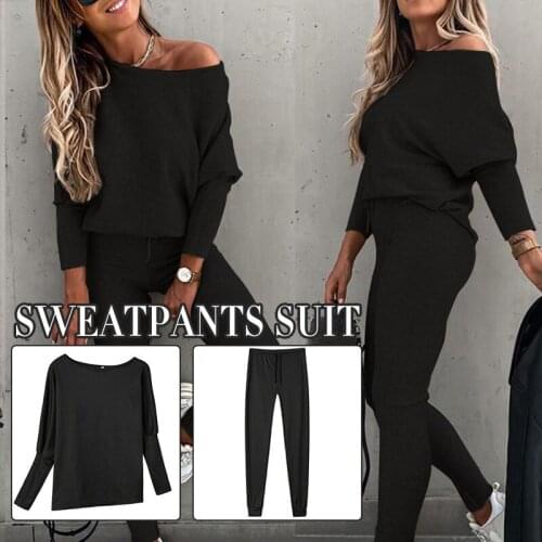 Casual Cozy Suit Pullover Long Sleeves Pajamas Drawstring Joggers Solid Color Loungewear Winter Home Suit for Sports d88