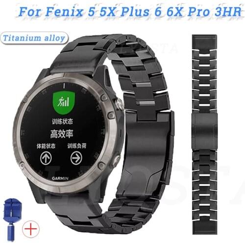 22mm 26mm Titanium Alloy Strap For Garmin Fenix 5X 5 Plus 6X 6 Pro 3 3HR 935 945 Watchband Quick Release Belt Bracelet Accessory