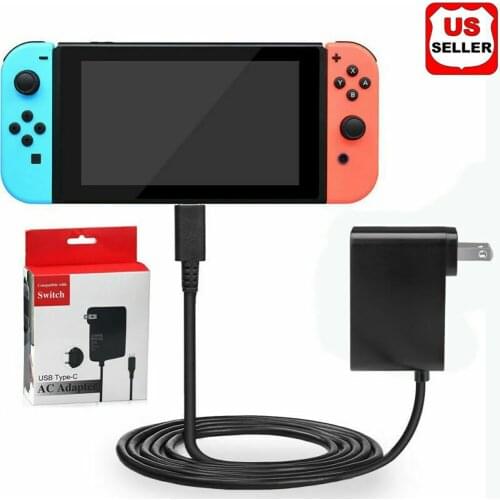 EU US USB Type C AC Charging Adapter Cable Plug Home Travel Wall Power Supply Fast Charger for Nintend Switch NS Lite Console