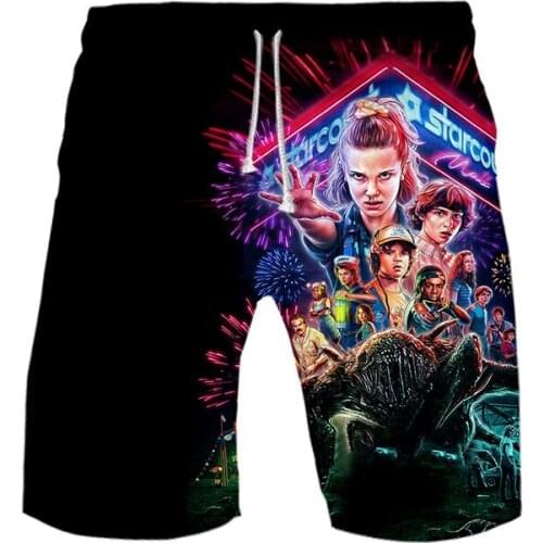 3D Stranger Things Mens Board Shorts Summer Beach Surf short Pants Quick Drying Swimwear mens Swim Shorts 4XL Swimming Trunks