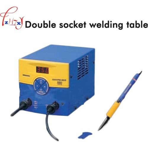 Double socket welding table FM-203 dual port soldering station with 2027 welded iron handle 140W 220V