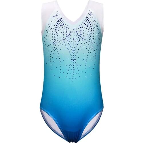 BAOHULU Sleeveless V Collar Girls Leotard Toddler&Youth Child Gymnastics Leotards Bodysuit Acrobatics for Girl Kids Dance Wear
