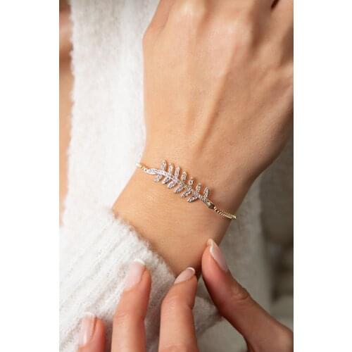 Womens Gold Plated Branch Pattern Bracelet