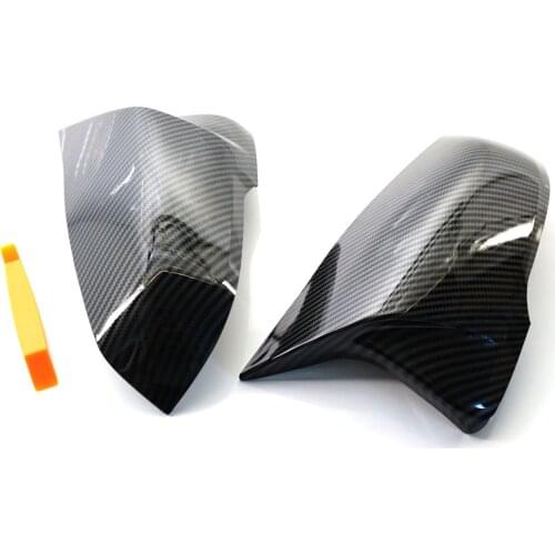 1Pair Side Mirror Cover Carbon Fiber Side Door Wing Mirror Cover Rear Mirror Cover Replacement for BM F52 X1 F48 F49 16-19