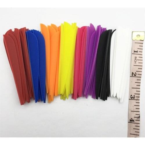100PCS 3" Red White Black Blue Purple Orange Yellow Pink Green Water Drop Shape TPU Fletching Vanes Archery Arrow Feather