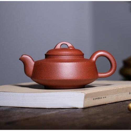 250cc Chinese Yixing Zisha Purple Clay QingshuiNi Handmade Lucky Ruyi Zhoupan Teapot by Lu Xiaowei
