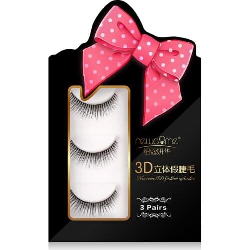 3 Pairs 3D Fake Lashes Handmade Eye Lash Extension Quality Natural Thick False Lashes Mink Lashes Individual Eyelashes Makeup