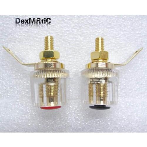4pcs Banana connector Copper Banana plug sockets Terminals for Sound Crystal Stud Loudspeakers New