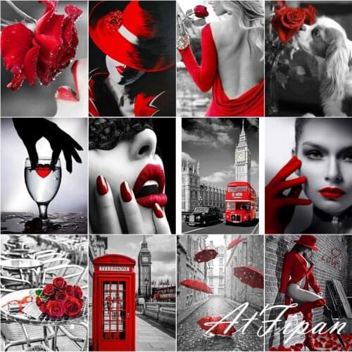 5D Diy Diamond Painting London Woman Flower Street Diamond Pictures Cross Stitch 3D Art Rhinestone Embroidery Decor