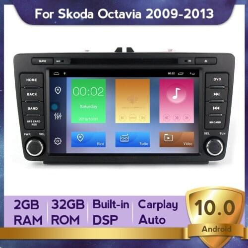 Android 11 4G LTE DSP Car Multimedia Radio Player For Skoda Octavia 2009-2013 GPS Navi Carplay Auto Car IPS BT DVD 2 Din