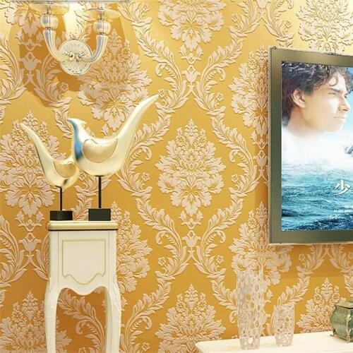 Beibehang papier peint European wallpaper luxury upscale bedroom warm living room 3d stereo atmosphere TV background wall paper