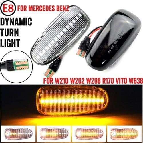 2x Dynamic Led Side Marker Flowing Car Turn Signal Light Sequential Blinker for MERCEDES for VOLKSWAGEN W210 601/602 W638 Dodge
