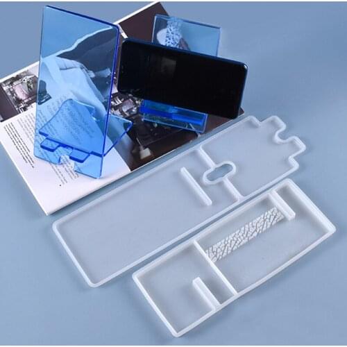 DIY Mobile Phone Holder Crystal Epoxy Mold For Handmade Phone Holder Silicone Resin Mold Decorative Crafts Making Tools