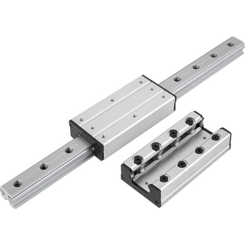 1/2PC diameter 12mm Dual-axis Core Roller Linear Guide LGD12 Roller Slider with 10 Wheels Slide Rail 150-1150mm cnc parts