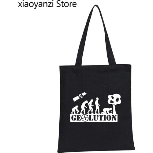 My Live Geocaching EvolutionDesign Funny Printing Eco Bag Breathable Graphic Premium Reuseable Shopping Bags Streewear Handbag