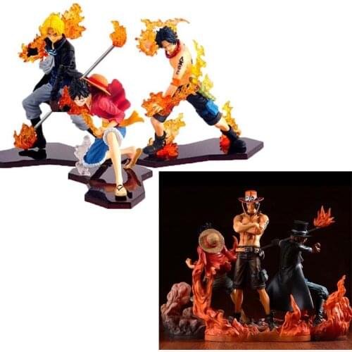 Anime Monkey D Luffy Ace Sabo Three Brothers Figure 3PCS/Set PVC Action Figurine Collection Model Toys Doll 14-17CM