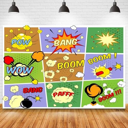 Super Hero Superhero Children Cartoon Photo Backgrounds Newborn Baby Shower Photography Backdrops Boys Birthday Party Photocall