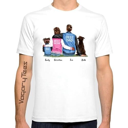 New Fashion Summer Men Family Classic T-Shirt mom dad daughter son dog print Best Dad T-Shirt male Novelty Hip Hop Boy Tops Tees