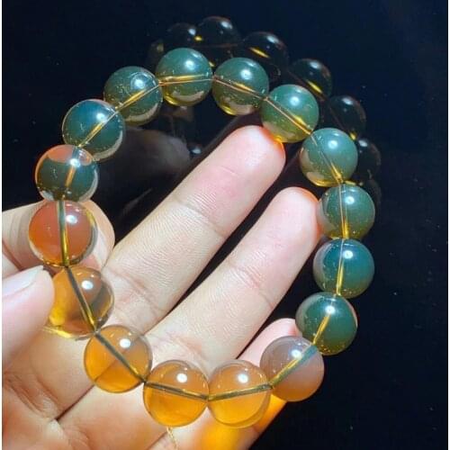 Icnway 17cm Natural Dominica Blue Amber 10MM-22mm Round Beads Diy Jewelry Accessorie Necklace Bracelet