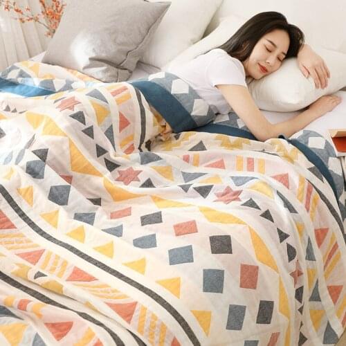 Gauze summer towels for adults nap air-conditioning sofa cover nordic throw blanket cotton single double blanket bed sheet quilt