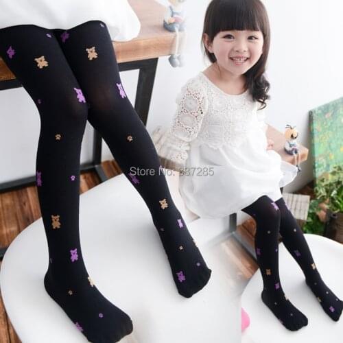 Hot children Girl Pantyhose dance High Quality Velvet Cute bear Tights baby kids Pantyhose Spring Summer Stocking collant fille