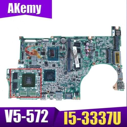Akemy Laptop motherboard For ACER Aspire V5-572 V5-572G Mainboard DA0ZQKMB8E0 I5-3337U CPU SLJ8C