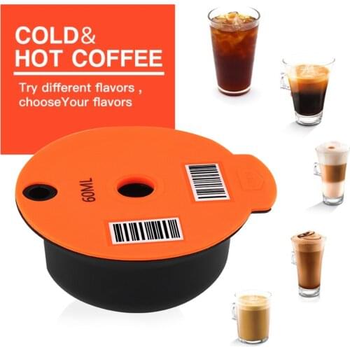 Refillable PP Coffee Capsule Pod with Slicone Lid for Bosch Tassimo Machine Reusable Coffee Pod Crema Maker