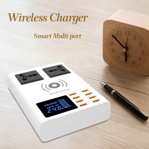 Fashion New AC Socket 40W Quick Charger for ipad iphone Huawei Xiaomi Samsung LG Power Adapter Smart Universal Wireless Charger