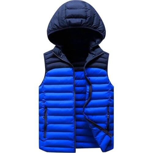 Oversize 7XL 8XL Fashion Sleeveless Jacket Men Hooded Vest Coat Male Brand Mens Waistcoat Jacket Vest Autumn New Warm Outwear
