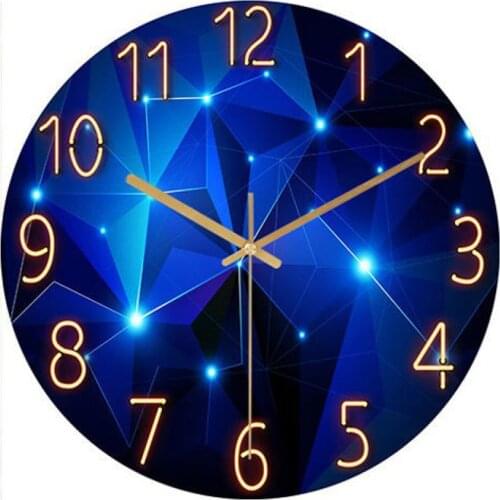 Wall Clock Modern Design Landscape Light Luxury Colorful Art Reloj Pared Decorativo Clocks Living Room Bedroom Home Decor