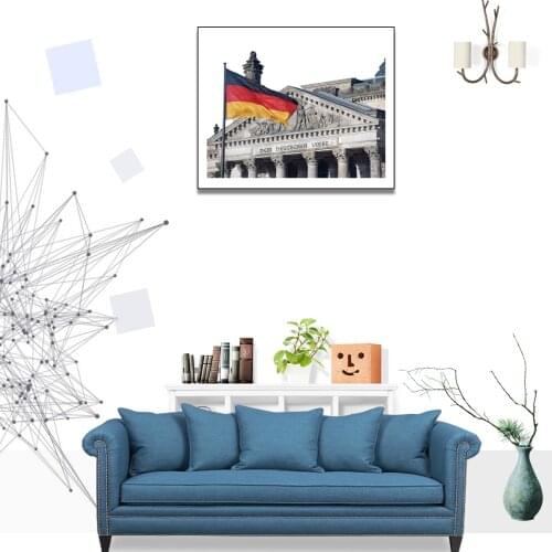 German Architecture Style Landscape Poster Canvas Print Painting Wall Art Living Room Home Decoration