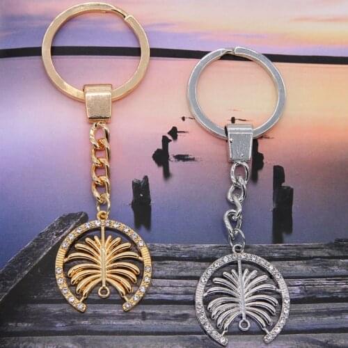 New Dubai Palm Island shape key chain bag fashion simple wild can DIY hanging small jewelry key ring