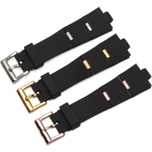 Silicone Watch Barcelet Watch Accessories Band for BVLGARI DP42C14SVDGMT Convex 8mm Rubber Strap Men and Women 2 Types