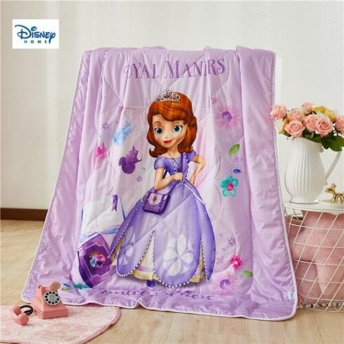 Purple sofia princess thin comforter disney 3d Cartoon summer quilt cotton cover girl bedroom decor soft blanket boy kids gift