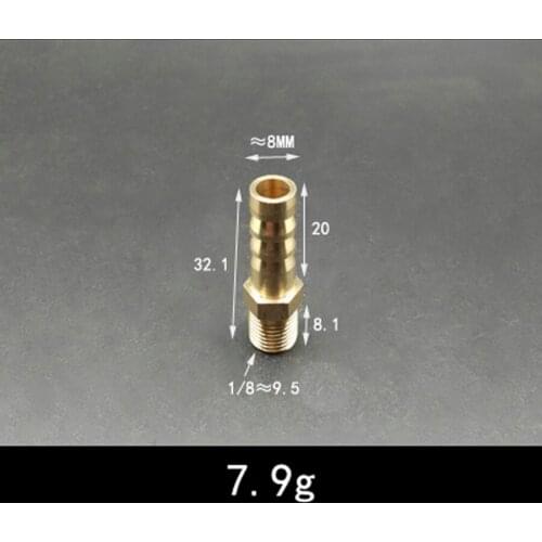 Thicken DN6 1/8" BSP Male x 8mm Hose Barb Tail Brass Coupling Joint Pipe Fitting Water Gas
