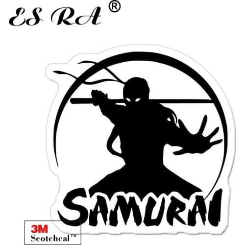 Vinyl Materproof Back and White Car Sticker Japan Samurai Fighting Moving Warrior Pegatinas Decal for Skateboard Window Decorate