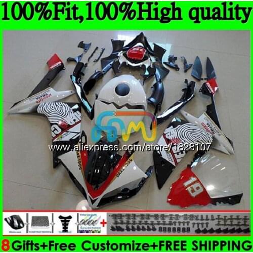 Injection OEM For YAMAHA YZF R 1 YZF 1000 YZFR1 Black white 07 08 114BS.8 YZF1000 YZF R1 07 YZF-1000 YZF-R1 2007 2008 Fairing
