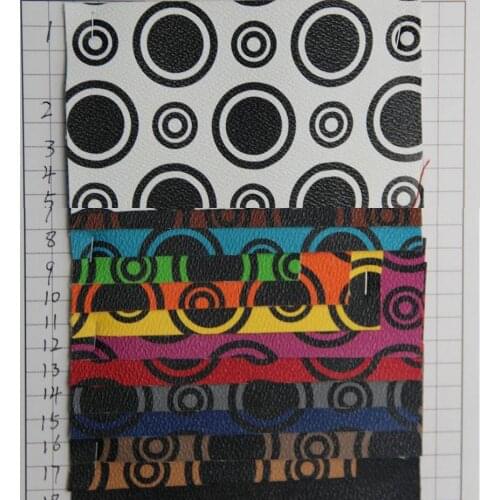 High quality PVC leather fabric big and small dots circle printed synthetic leather material wholesale