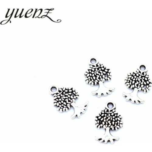 YuenZ 50pcs Antique Silver Plated life Tree Handmade Charms Pendant:DIY for bracelet necklace 13*8mm Q258